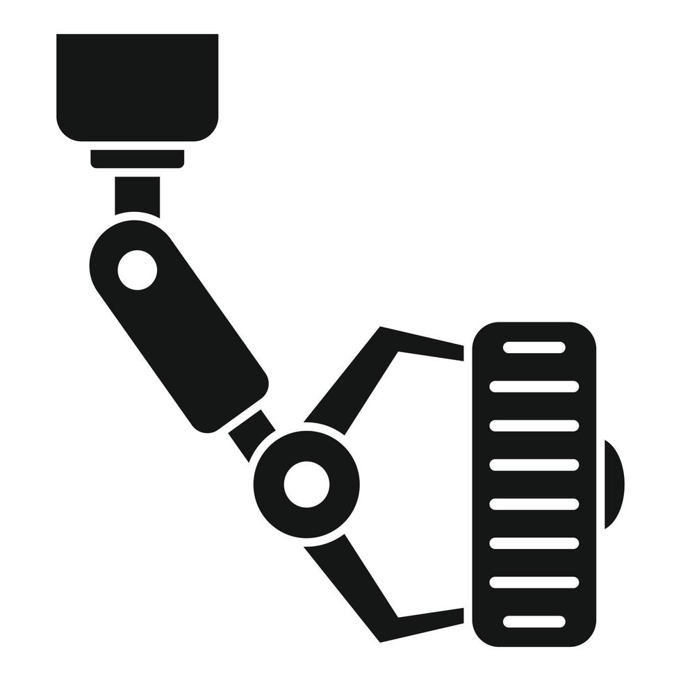 Robot tire car factory icon, simple style vector