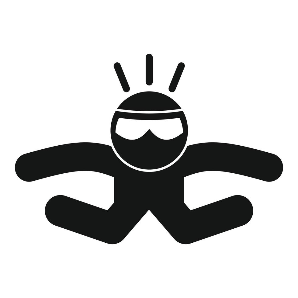 Skydiver fall icon, simple style vector