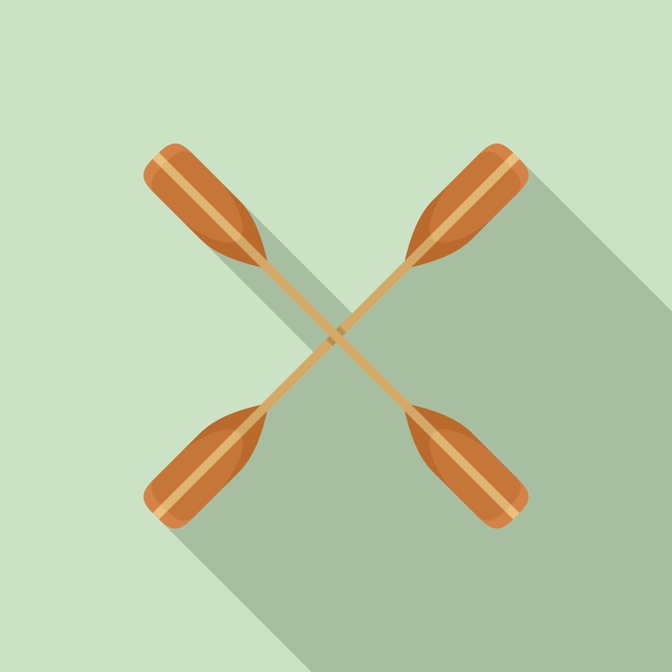 Crossed kayak paddle icon, flat style vector
