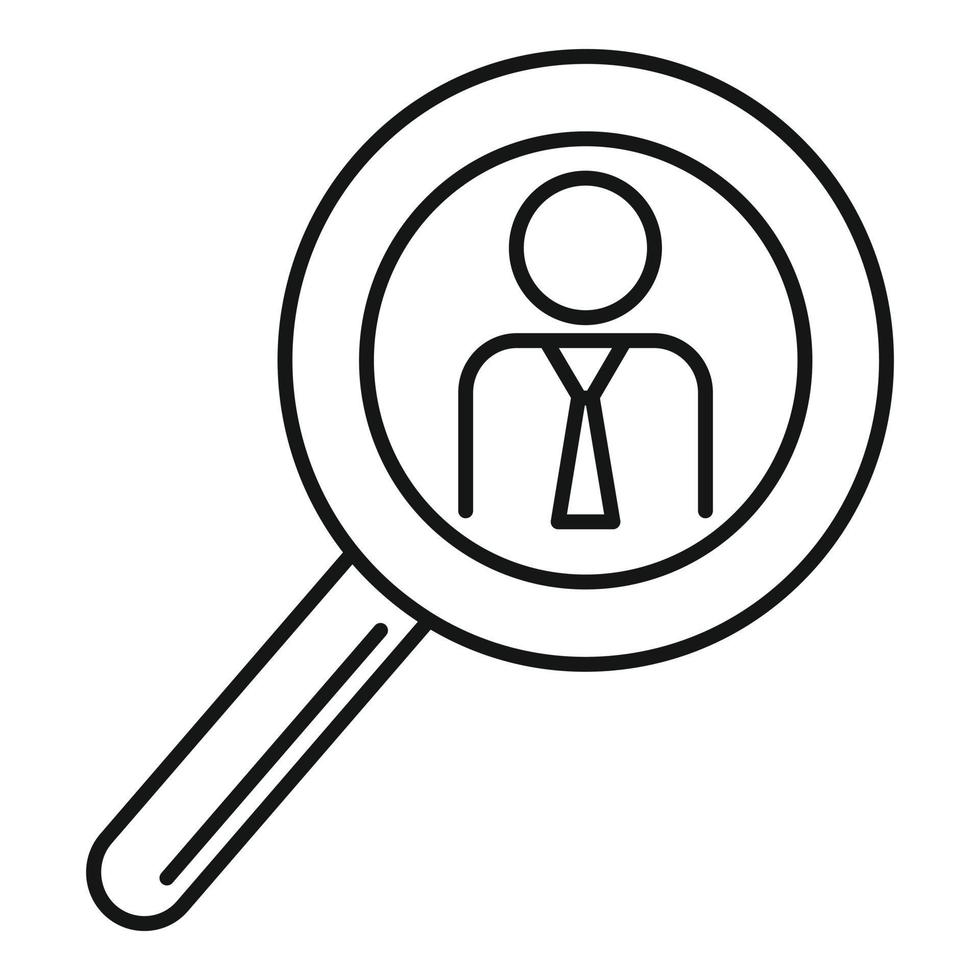 Man magnify glass icon, outline style vector
