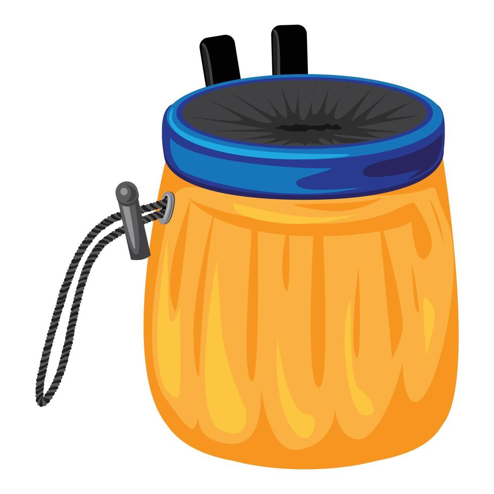 Camping backpack icon, cartoon style vector
