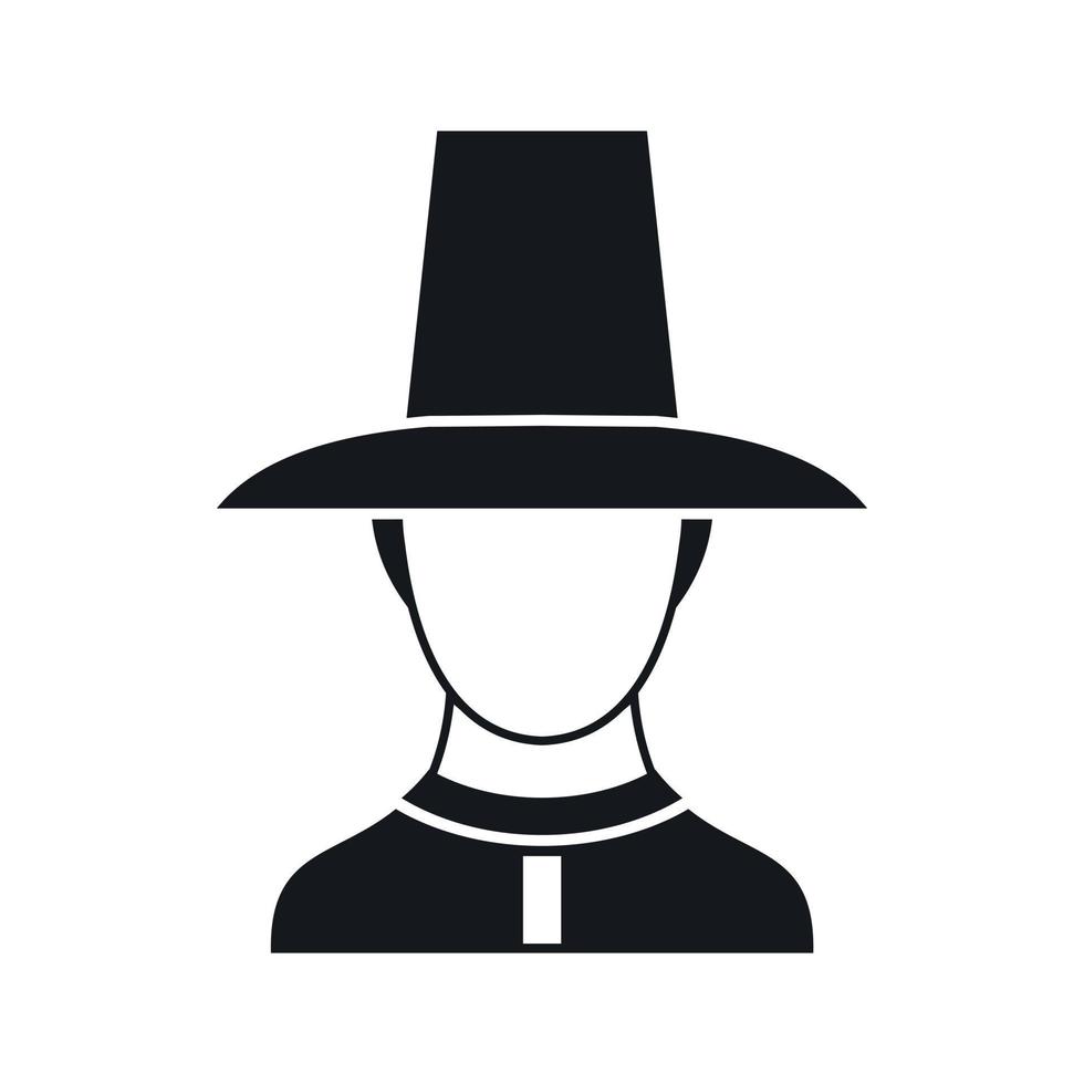 Korean soldier in uniform icon, simple style vector