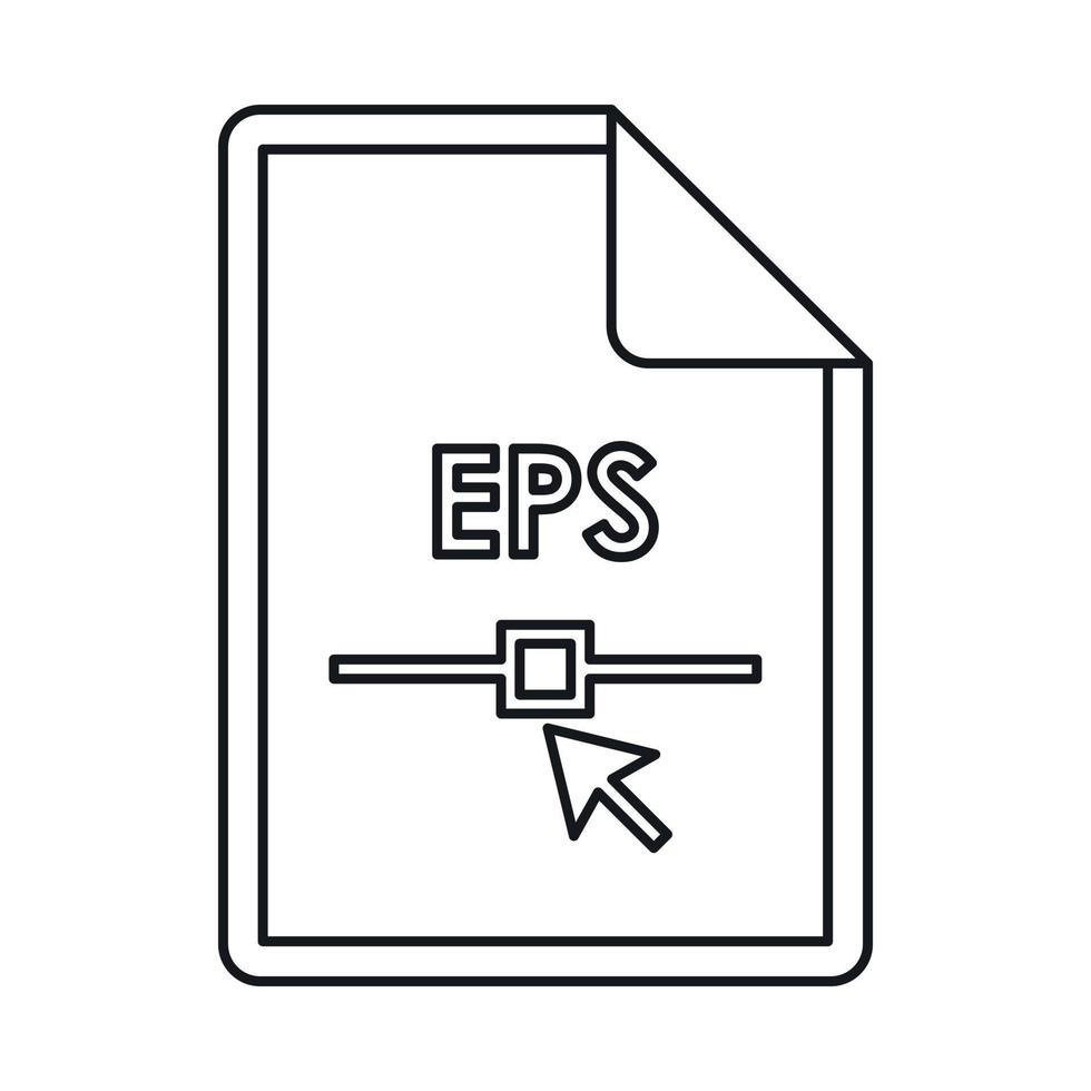 EPS file extension icon, outline style vector