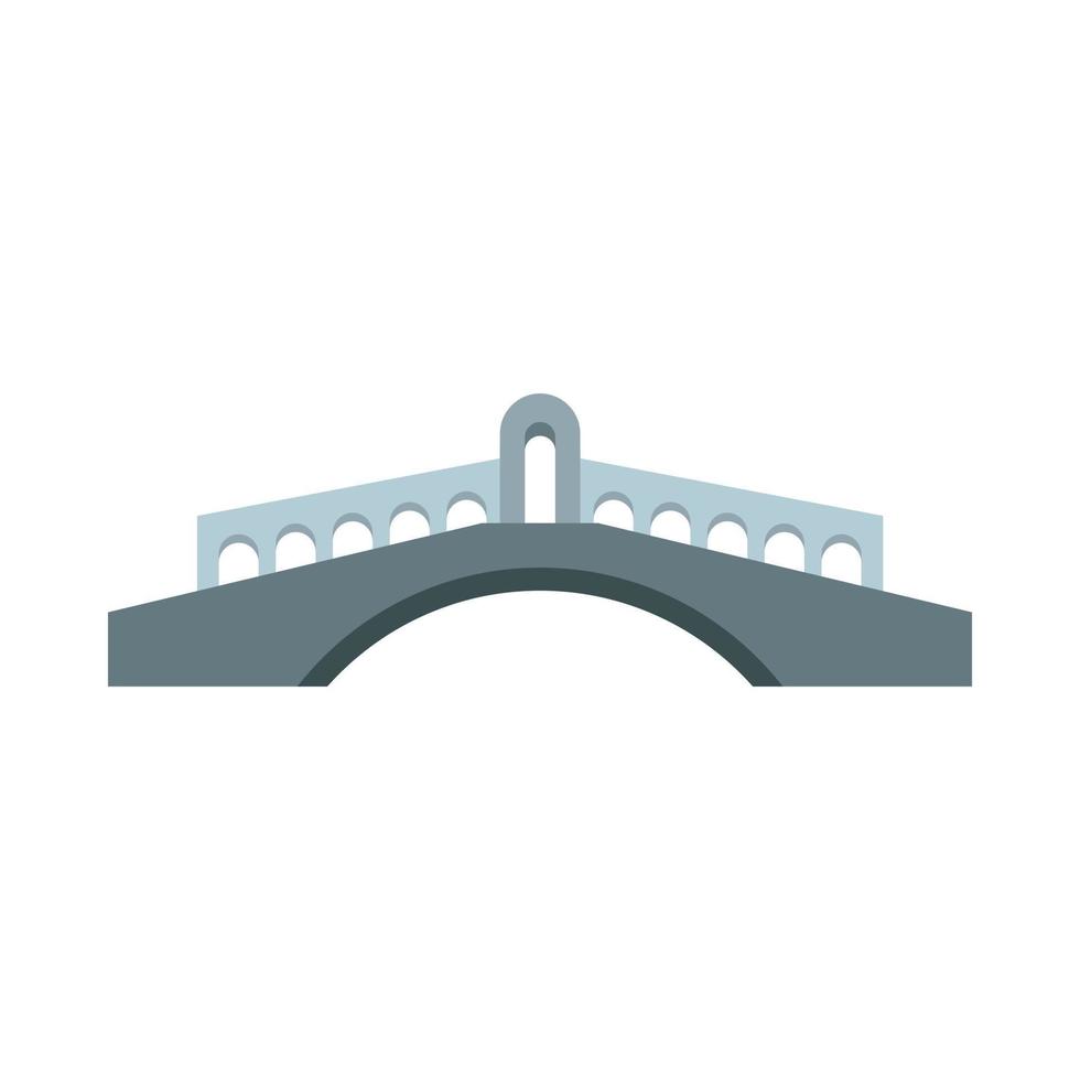 Stone bridge icon, flat style vector