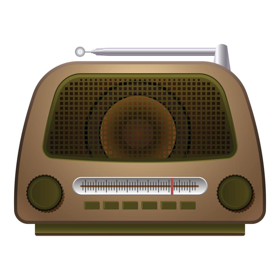 icono de radio altavoz, estilo de dibujos animados vector