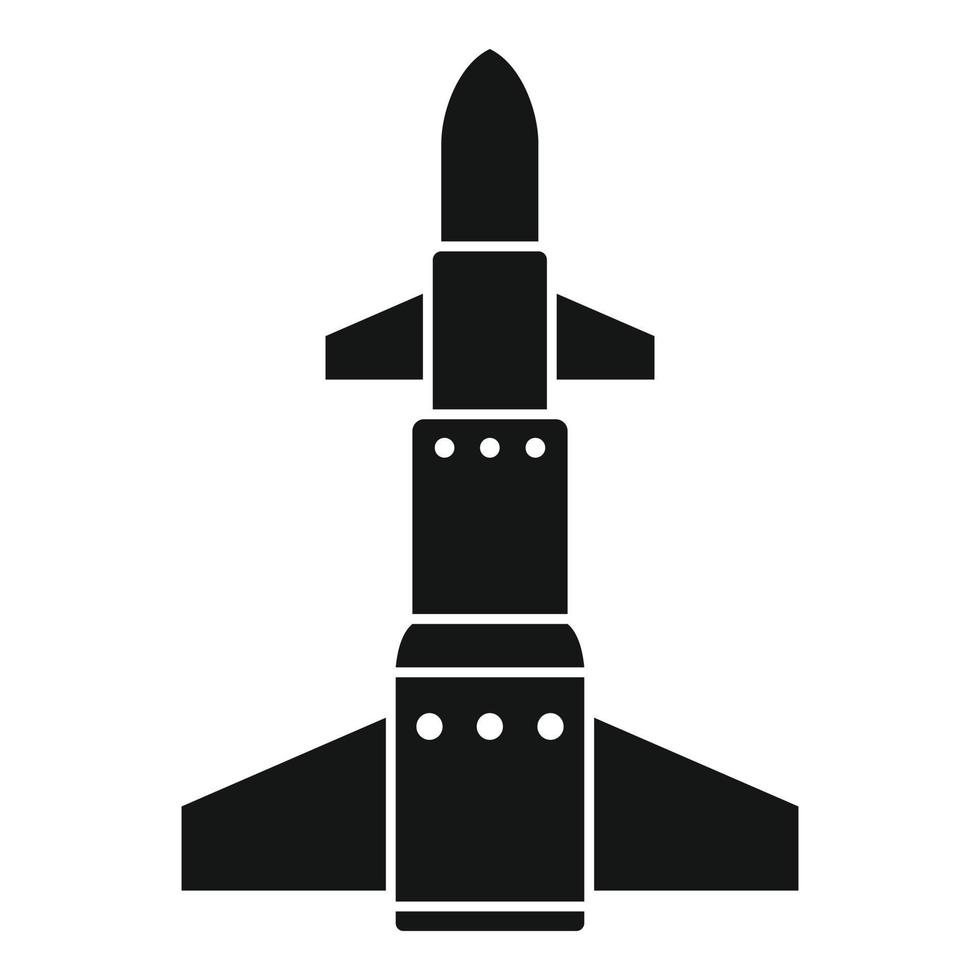 Intercontinental rocket icon, simple style vector