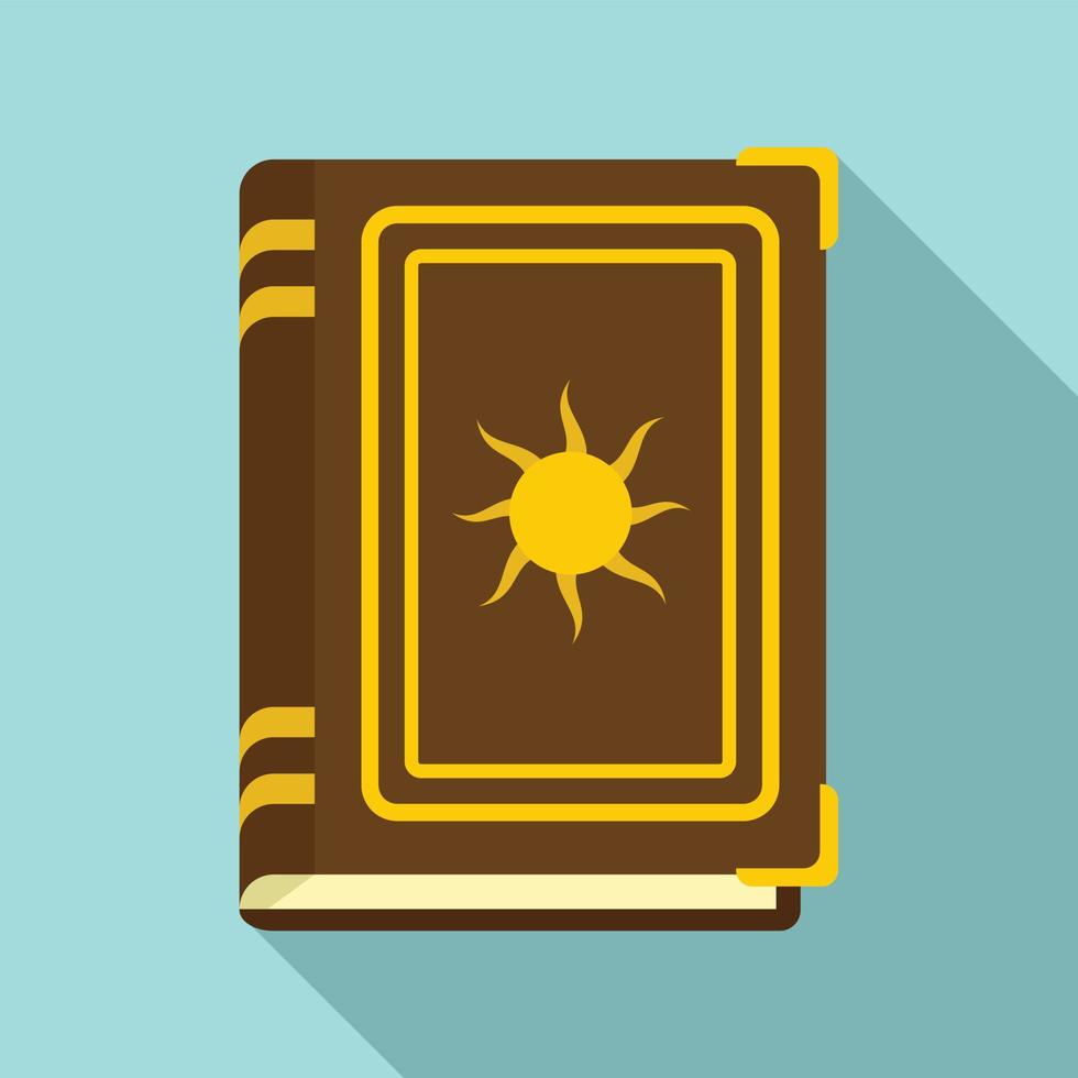 Old fortune book icon, flat style vector
