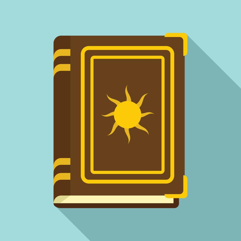 viejo icono de libro de la fortuna, estilo plano vector