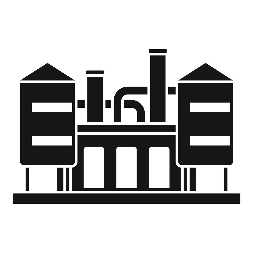 Refinery plant icon, simple style vector