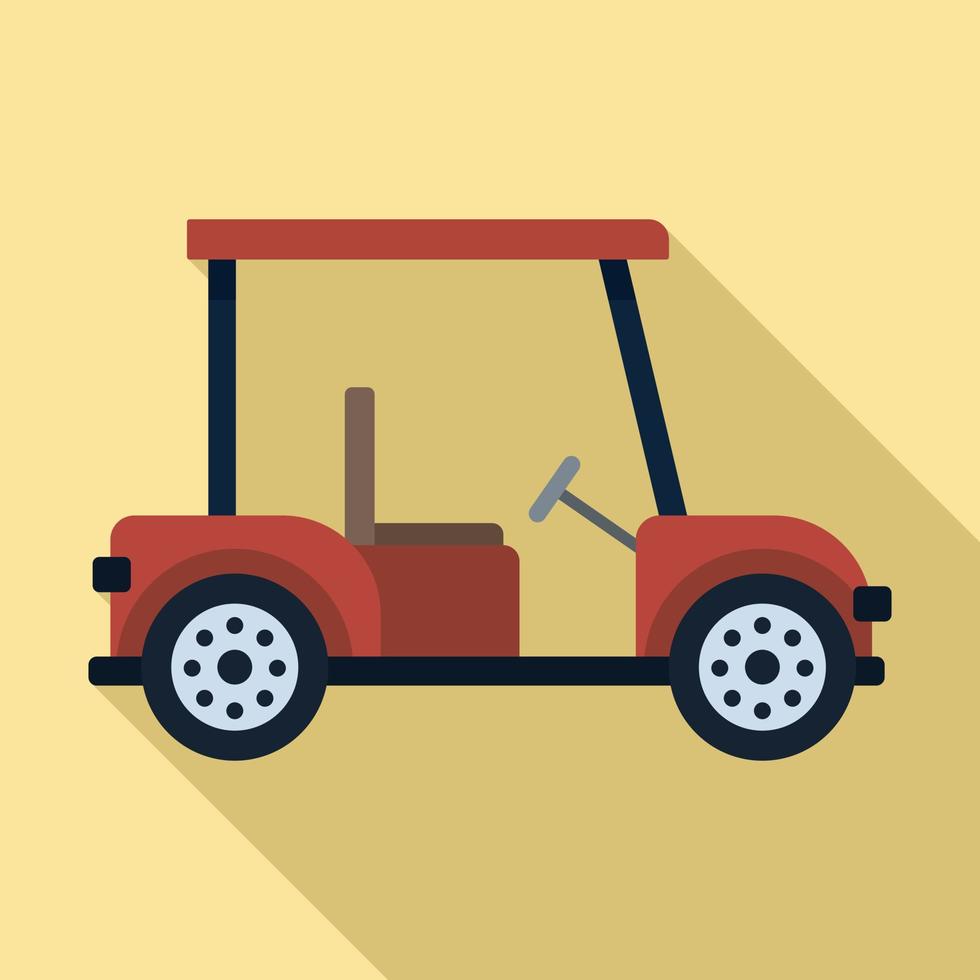 Golf car icon, flat style vector