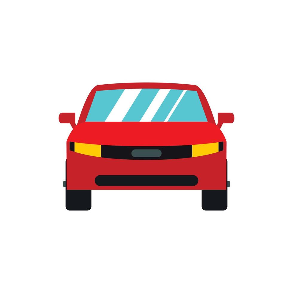 Red car icon, flat style vector