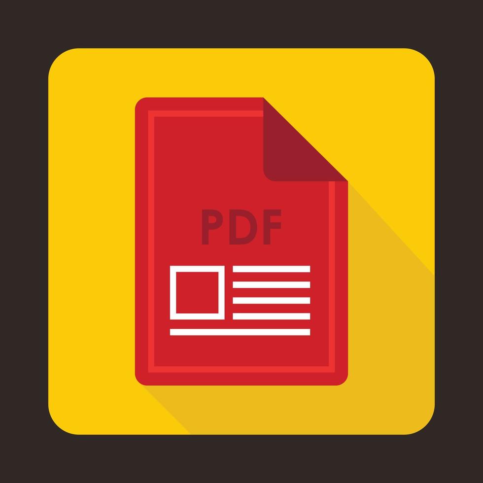 icono de archivo pdf, estilo plano vector