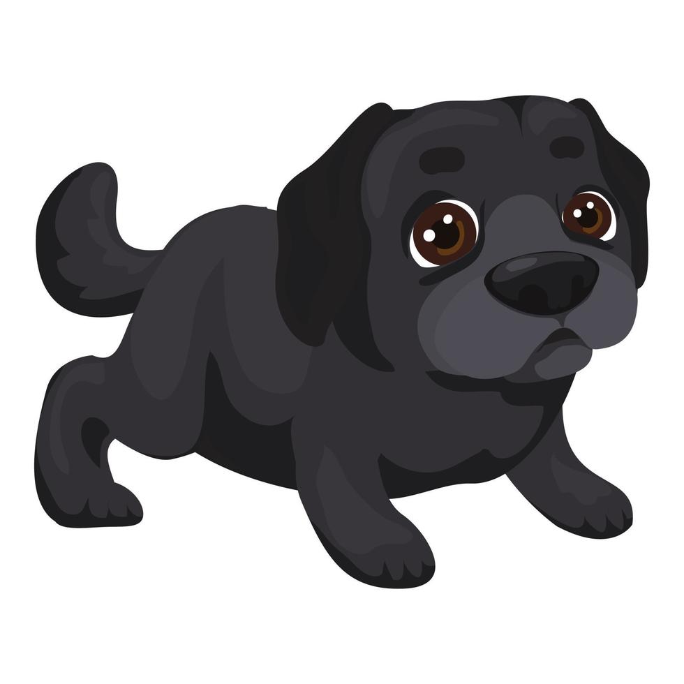 Labrador puppy icon, cartoon style vector