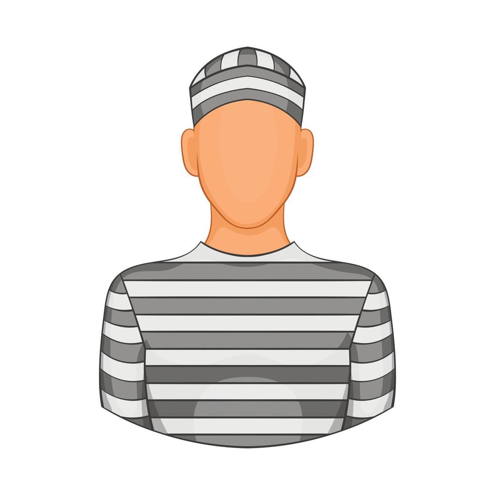 Prisoner icon in cartoon style vector