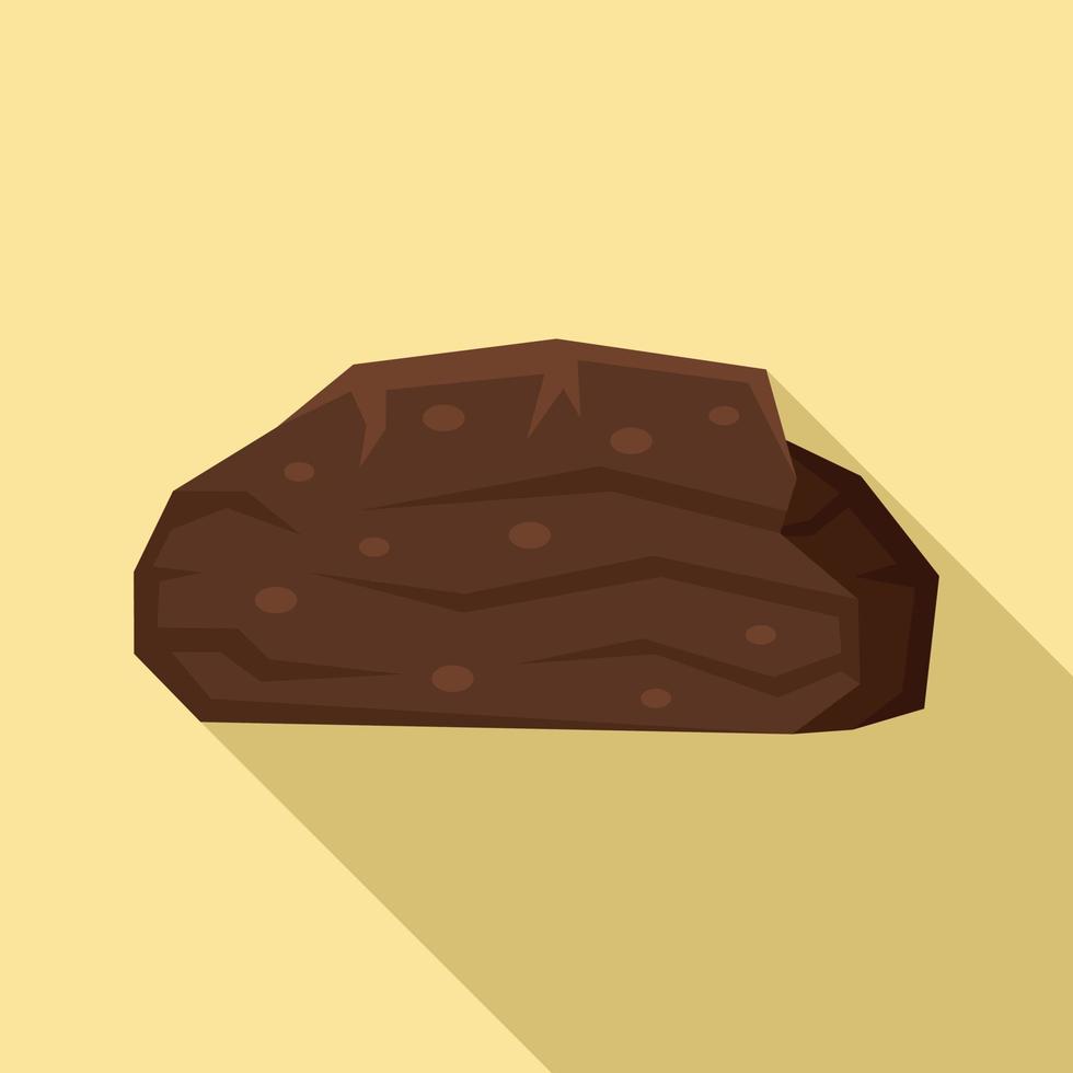 icono de piedra de turba, tipo plano vector