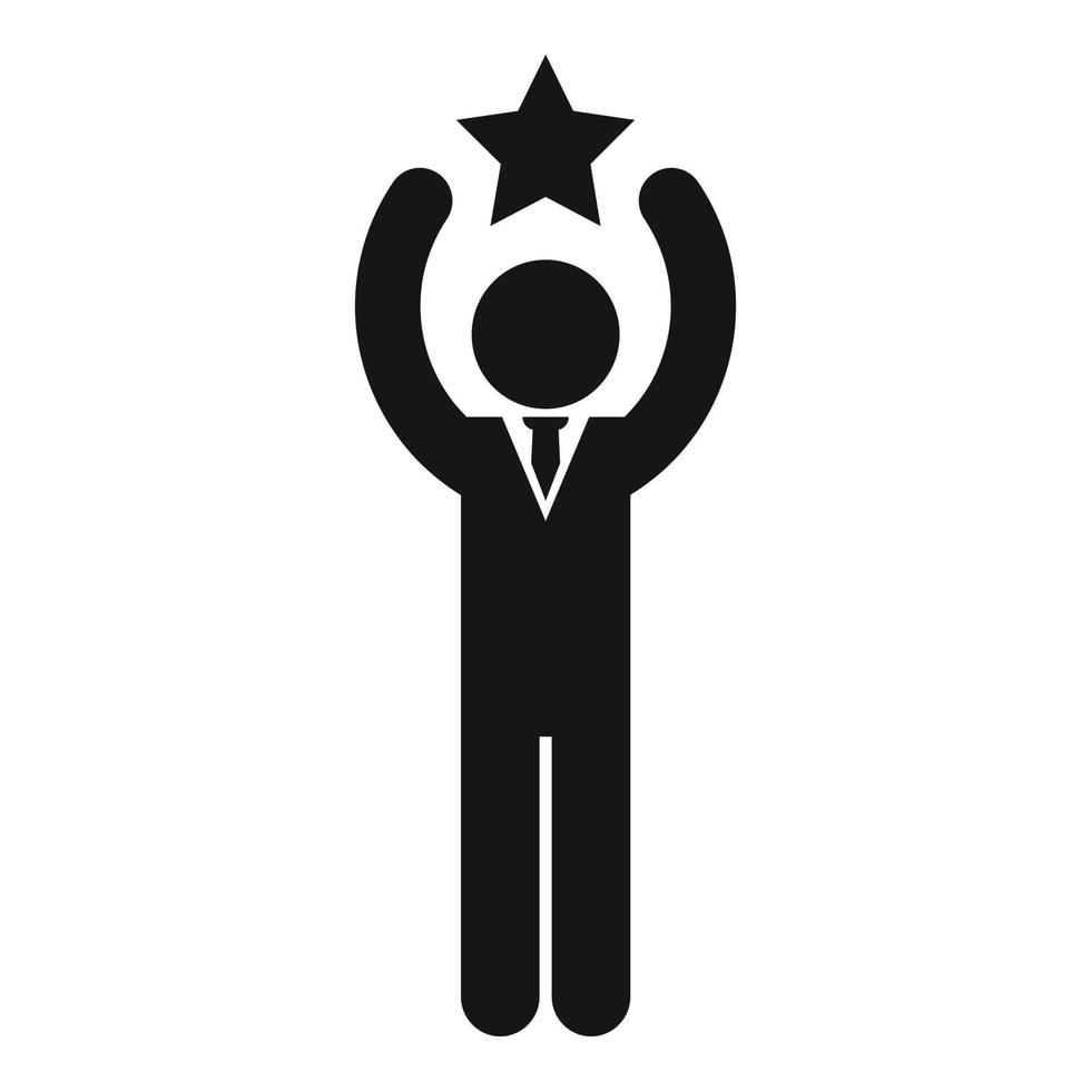 Star businessman icon, simple style vector
