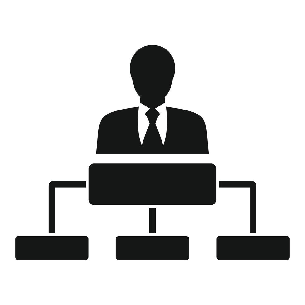 Business team structure icon, simple style vector