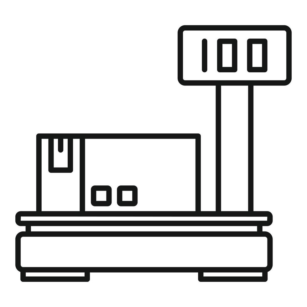 Warehouse scales icon, outline style vector