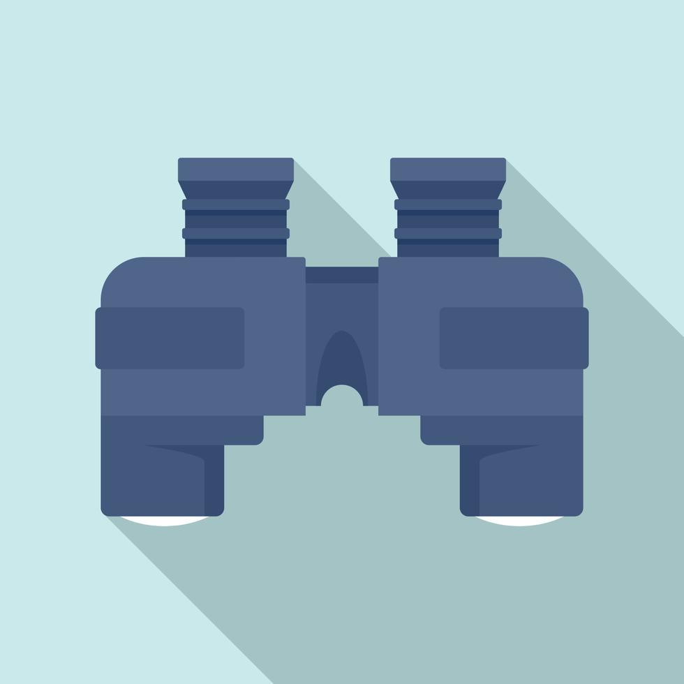 Blue marine binocular icon, flat style vector