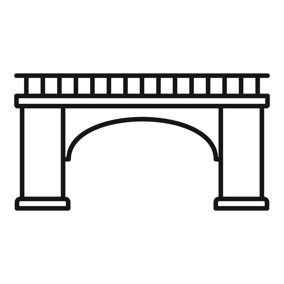 Brick bridge icon, outline style vector