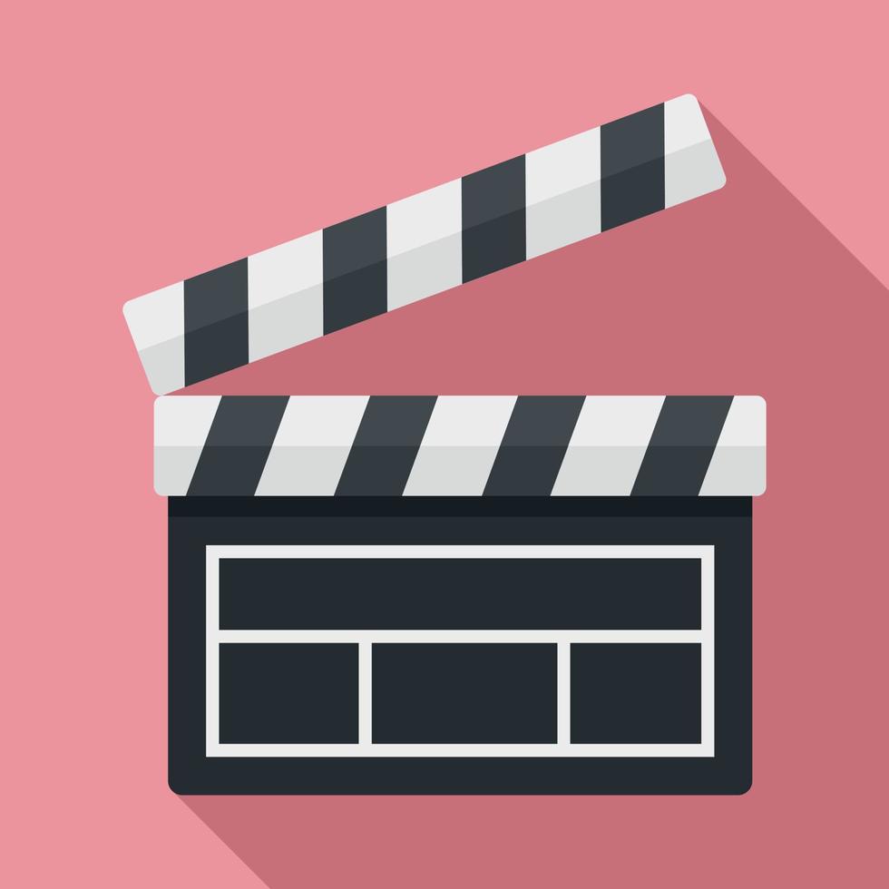 Film clapper icon, flat style vector