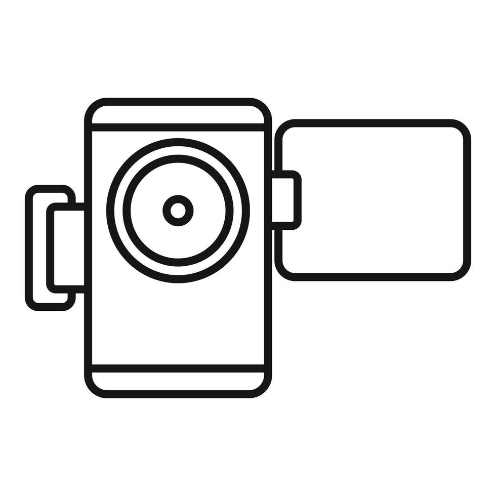 icono de cámara de vídeo doméstico, estilo de contorno vector