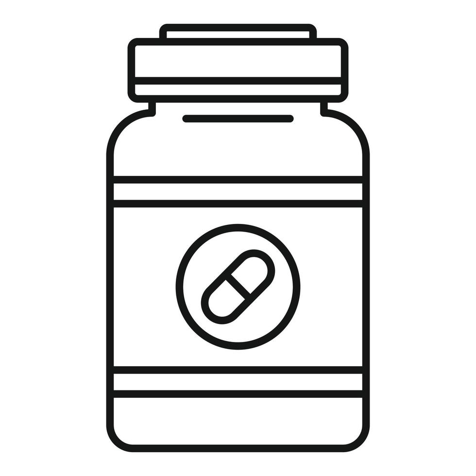 Capsule sport nutrition icon, outline style vector