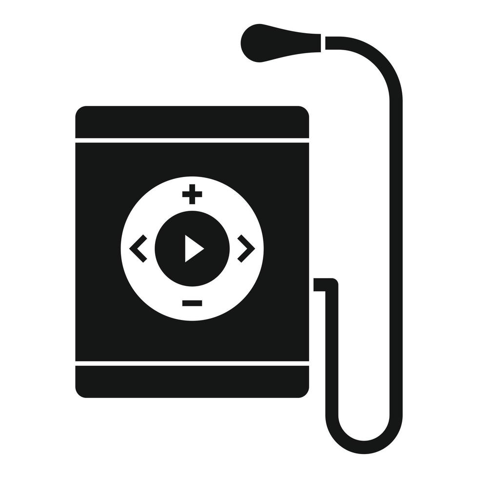 Music player icon, simple style vector