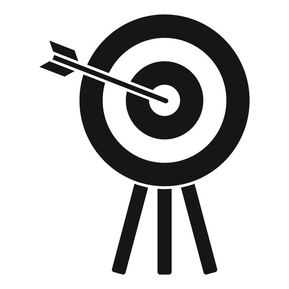 Archery wood target icon, simple style vector