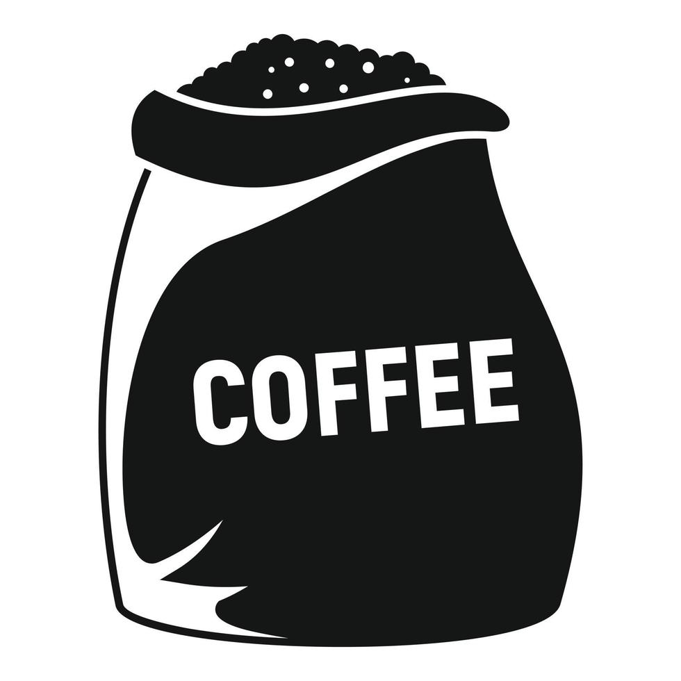 icono de saco de granos de café, estilo simple vector