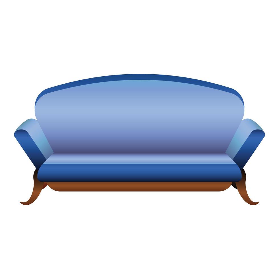 Blue camel sofa icon, cartoon style vector