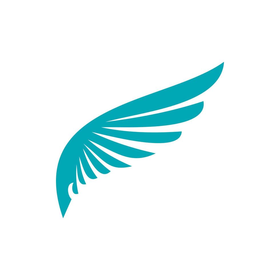 Blue wing icon, flat style vector