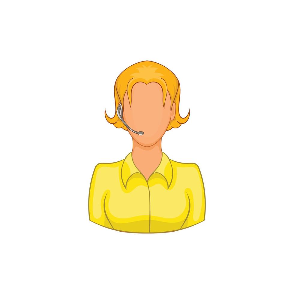 Support phone operator in headset icon vector