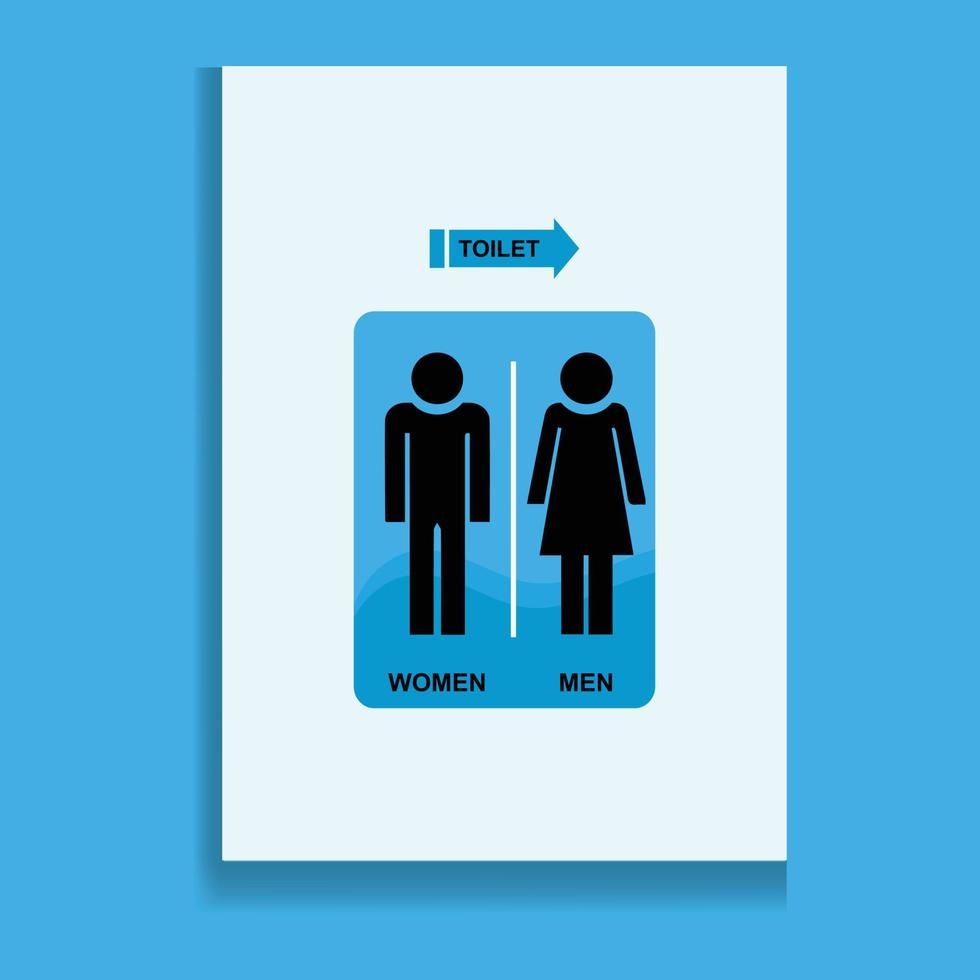 toilet vector icons set, male or female restroom