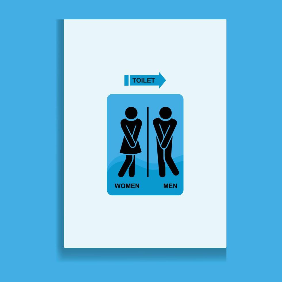 conjunto de iconos de vector de baño, baño masculino o femenino wc