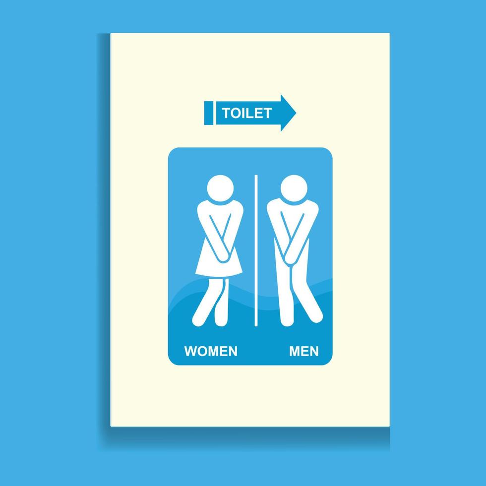 conjunto de iconos de vector de baño, baño masculino o femenino wc
