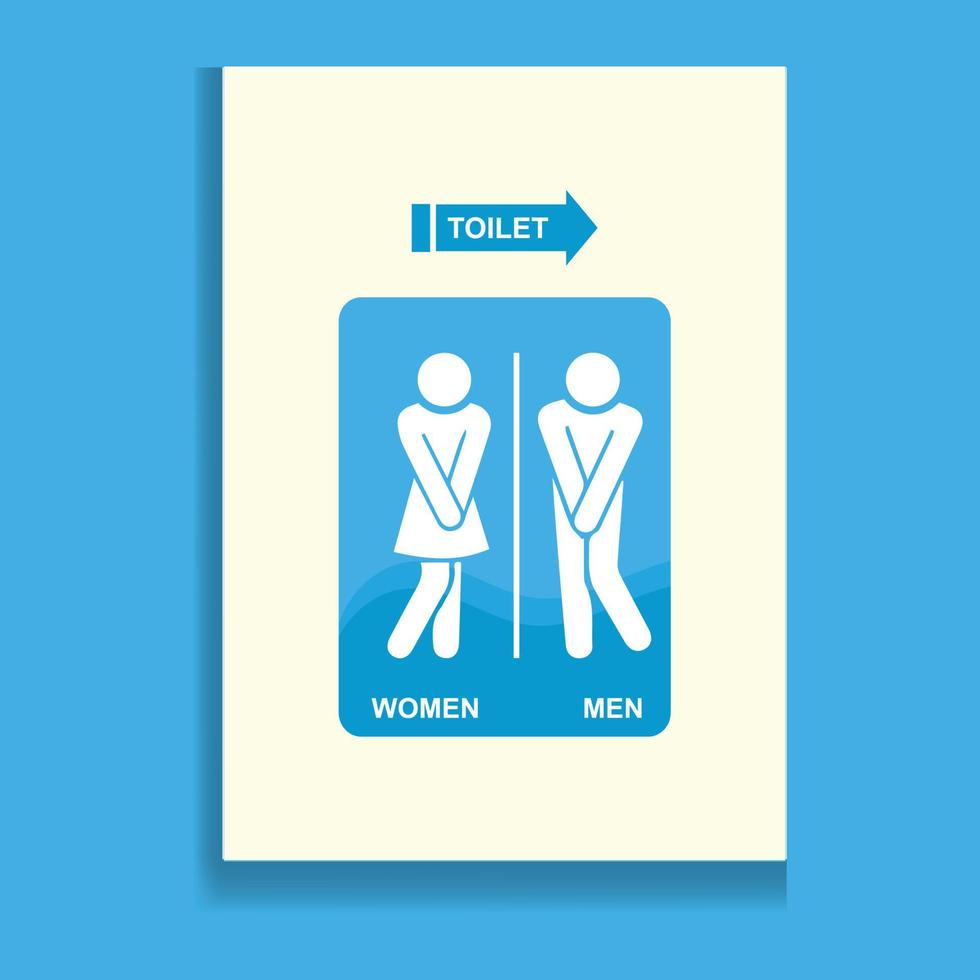 toilet vector icons set, male or female restroom wc