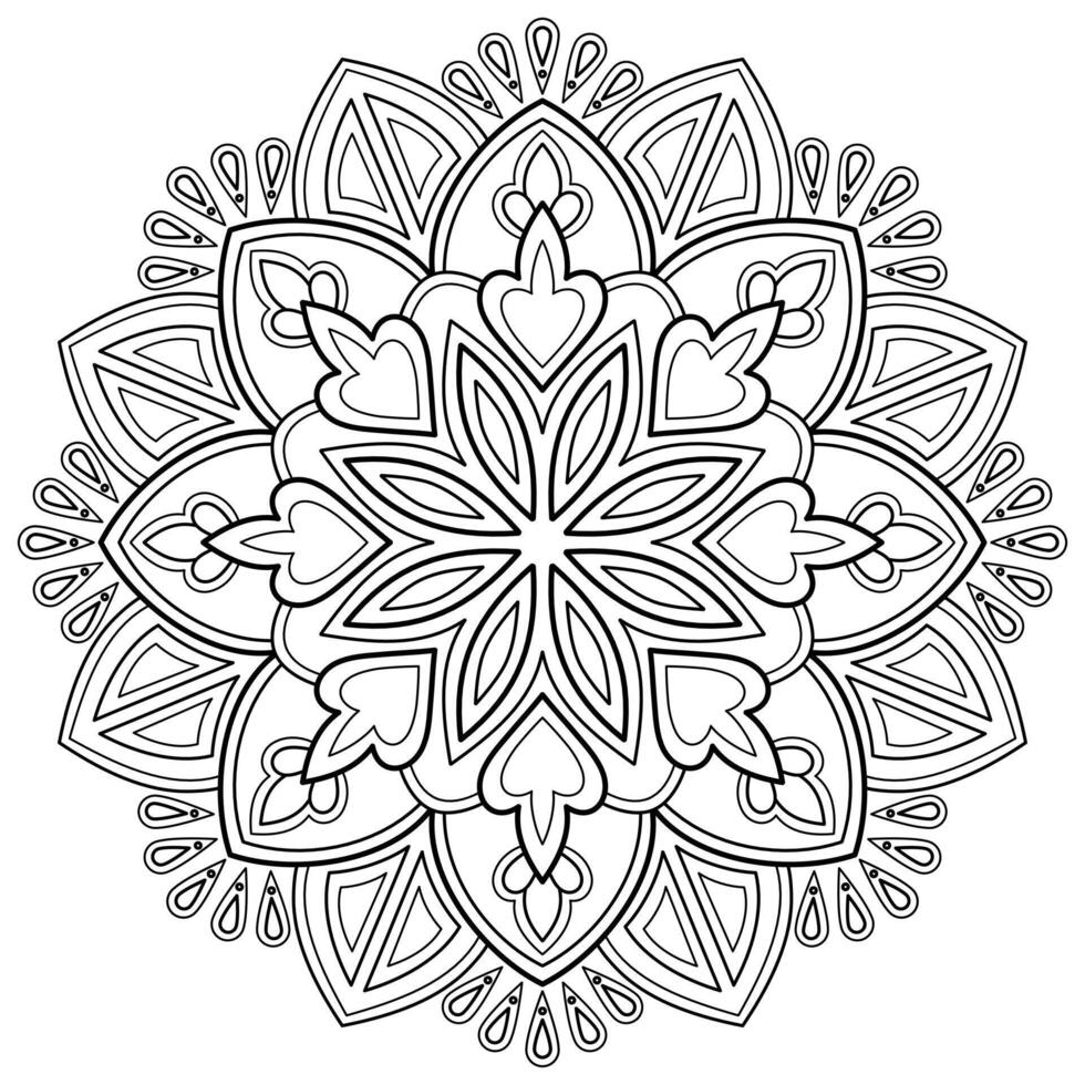 Mandala pattern for Art on the wall Coloring book Lace pattern Tattoo print Design for a wallpaper Paint shirt and tile Stencil Sticker Design Cards Textured decorative ornament. on white background vector