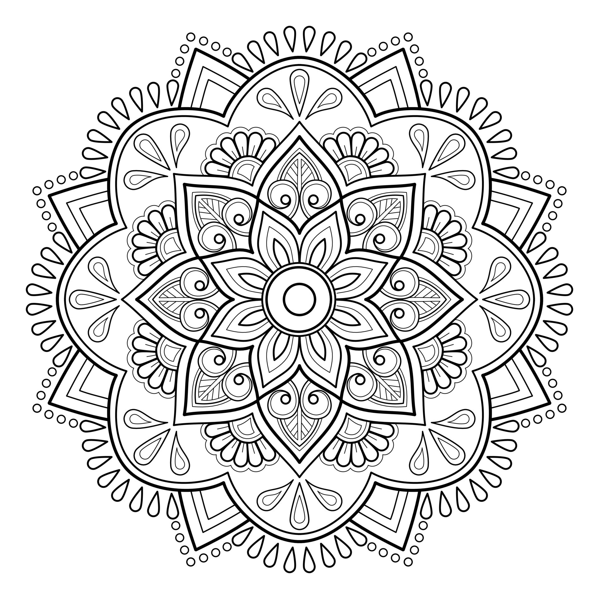 Mandala pattern for Art on the wall Coloring book Lace pattern Tattoo print Design for a
