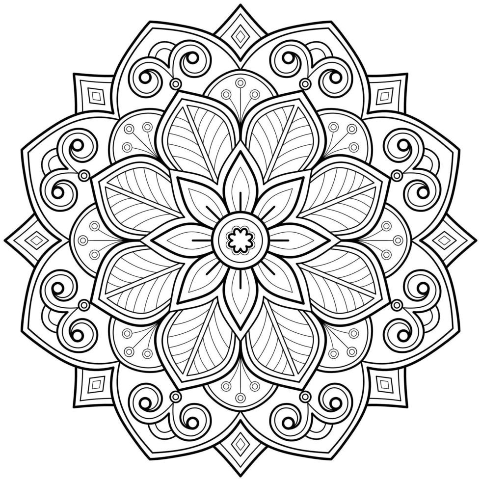 Mandala pattern for Art on the wall Coloring book Lace pattern Tattoo print Design for a wallpaper Paint shirt and tile Stencil Sticker Design Cards Textured decorative ornament. on white background vector