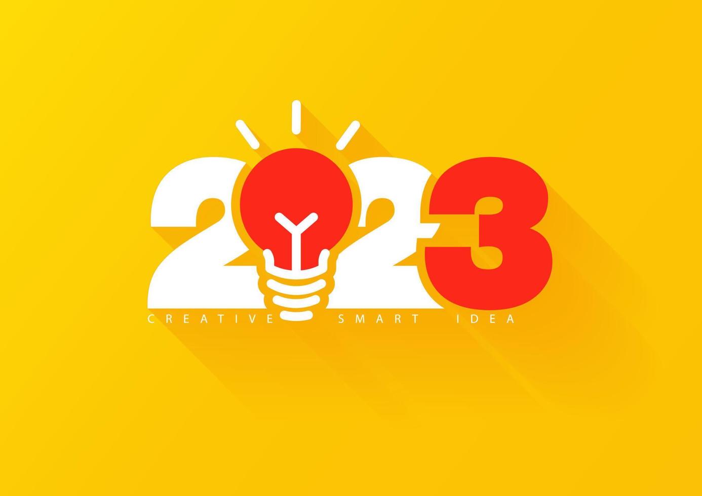 Creative light bulb idea 2023 new year design, Vector illustration modern layout template