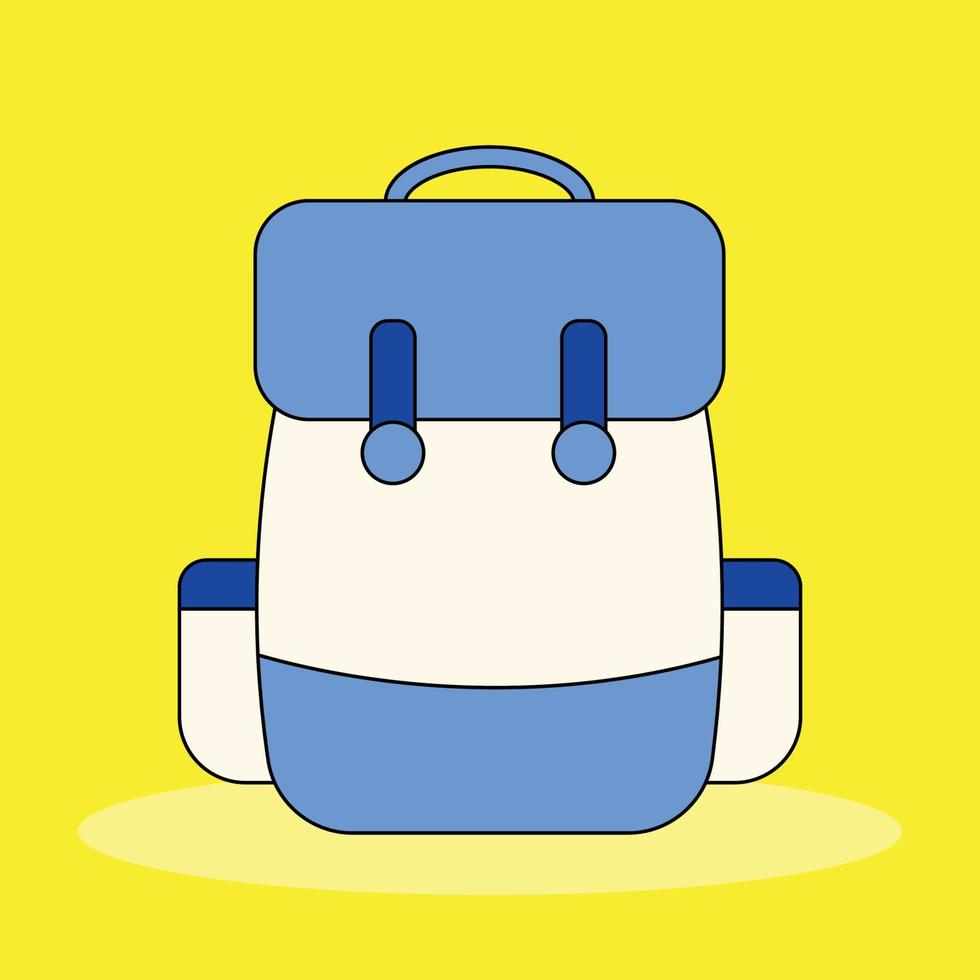 a backpack isolated on yelow background vector