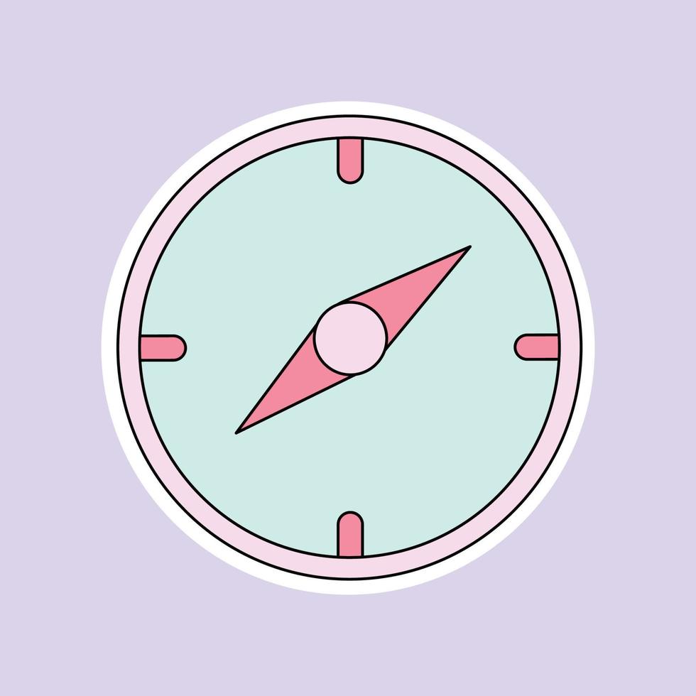 a compass isolated on soft purple background vector