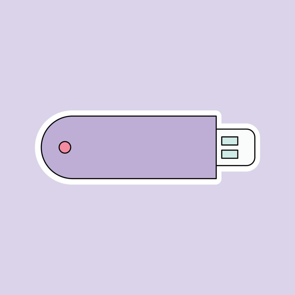 a flash disk isolated on soft purple background vector
