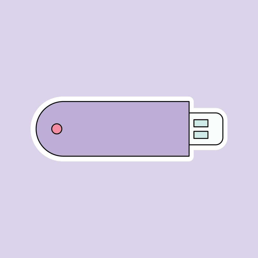 a flash disk isolated on soft purple background vector