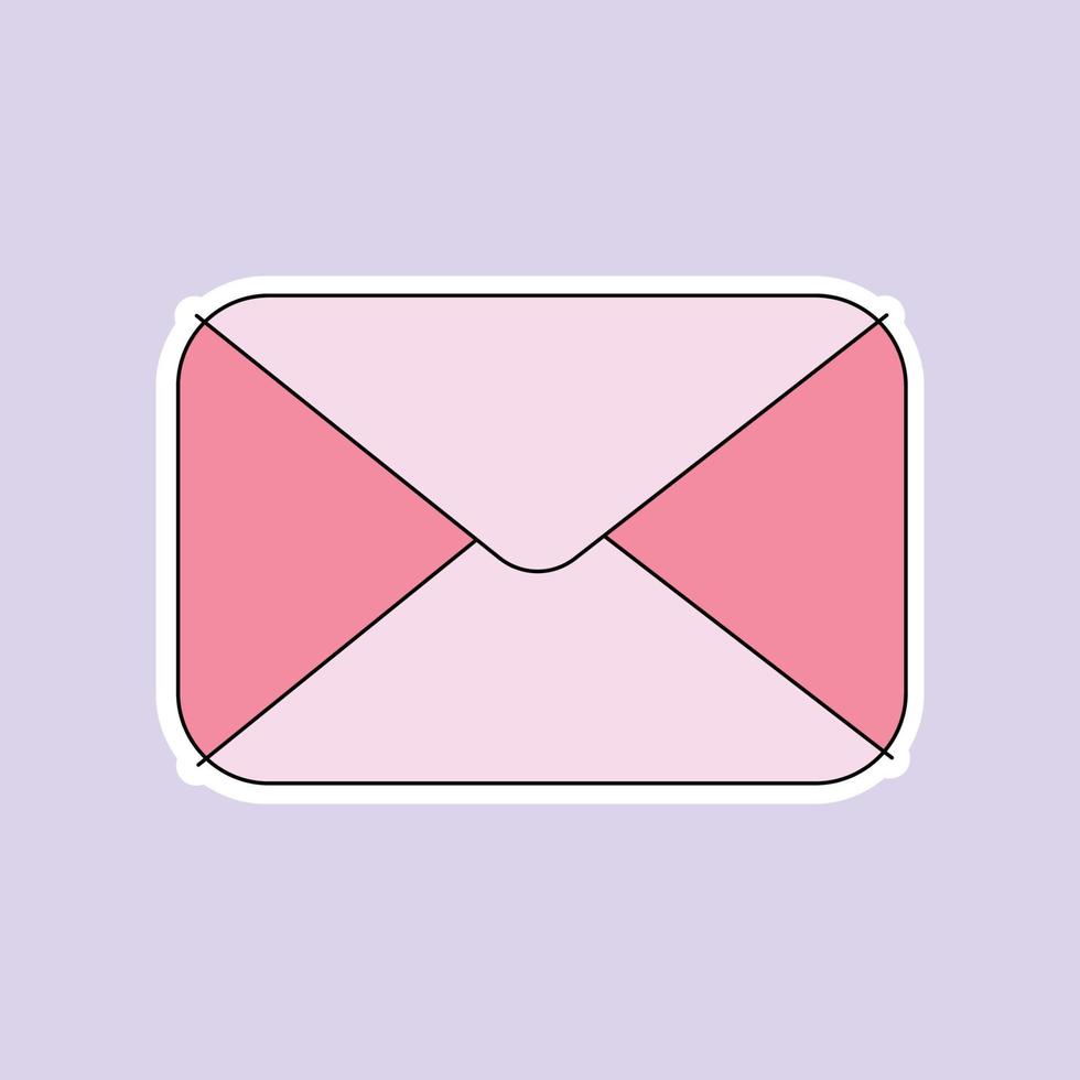 an envelope isolated on soft purple background vector