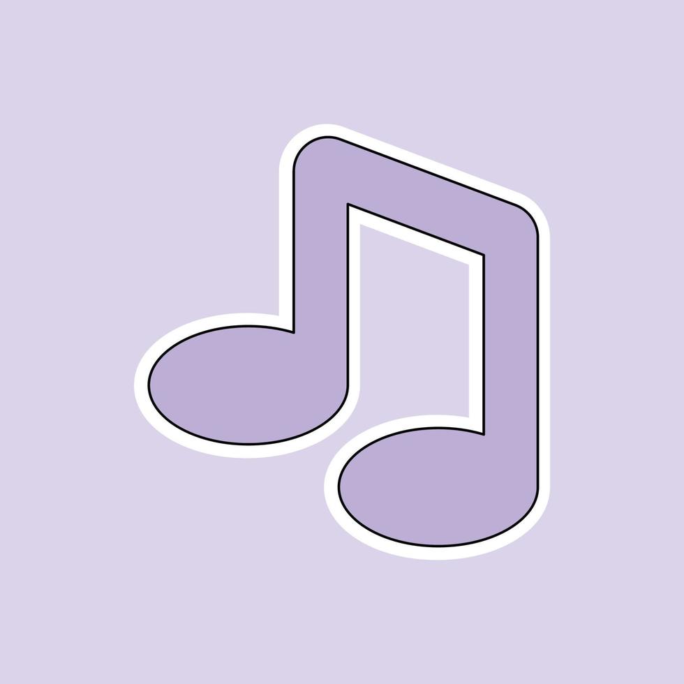 music notes isolated on soft purple background vector