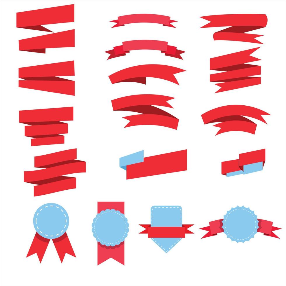 ribbon and label template red, banner template vector