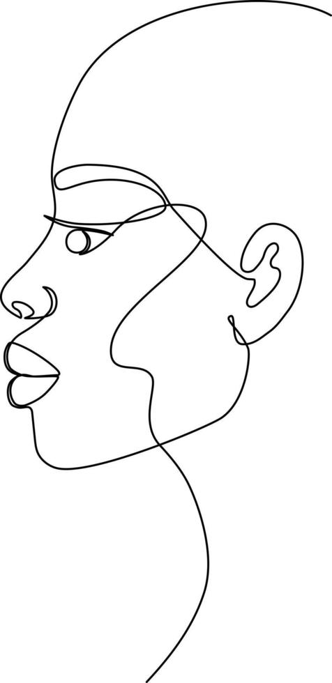 Beautiful woman line art vector portrait