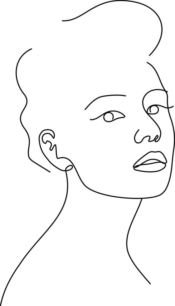 Beautiful woman line art vector portrait